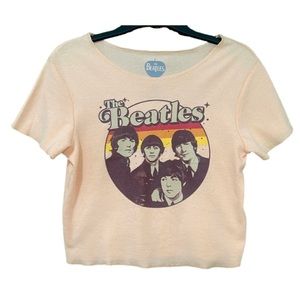 The Beatles Juniors Large Peach Orange Crop Top New without tag